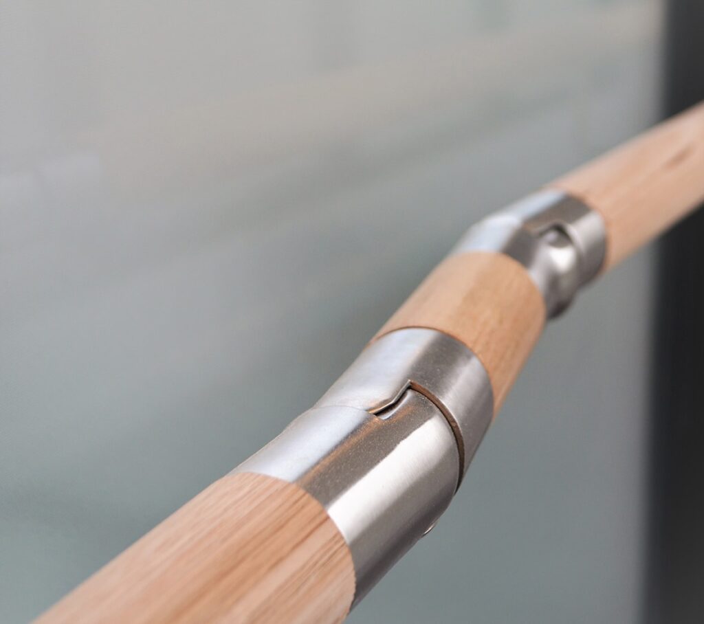 Porta Handrail System installed - Adjustable bend detail
